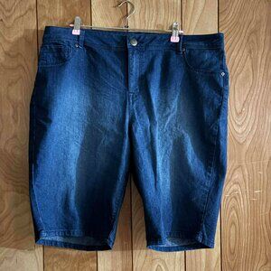 A3 Designs Women’s Denim Bermuda Jean Denim Shorts, Size 18W